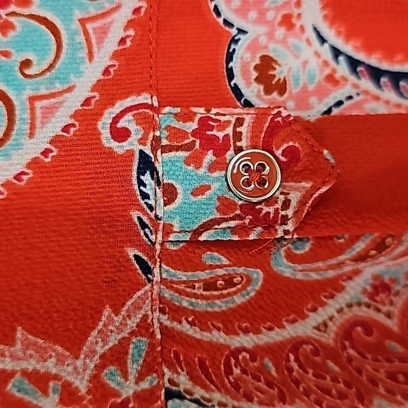 Valerie Steven's Women's Blouse Multicolored Paisley Long Sleeves Size Sm - Picture 6 of 8